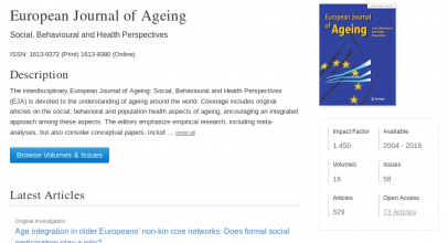 European Journal of Ageing - capture